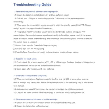 Wireless Presenter, Hyperlink Volume Control Presentation Clicker RF 2.4GHz USB PowerPoint Clicker Presentation Remote Control Pointer Slide Advancer (Black) - Image 6