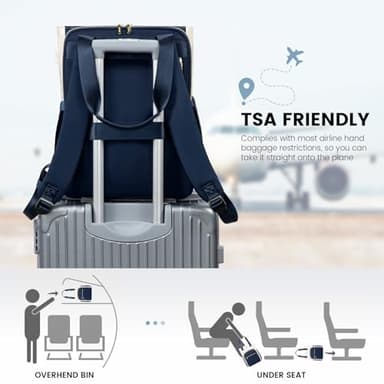 LOVEVOOK Laptop Backpack for Women, 17.3 Inch Work Business Laptop Bag, Wide Top Open Teacher Nurse Bag with USB Port, Waterproof Computer Backpack Purse for travel - Image 3