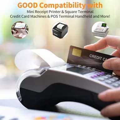 PAPRMA 2 1/4'' x 50' Receipt Paper Rolls POS Thermal Paper Cash Register Paper Rolls for Credit Card Machine(200 Rolls) - Image 3
