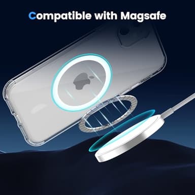 Temdan for iPhone 11 Case Clear, [Compatible with Magsafe][Anti-Yellowing][Military-Grade Protection] Shockproof Slim Phone Case Cover, Clear - Image 3