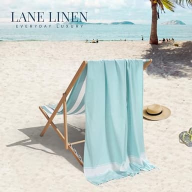 LANE LINEN Beach Towels 6 Pack, Bulk Beach Towels Oversized, Pool Towels for Adults, Pre-Washed, Sand Free Beach Towel, Fast Drying Beach Towel, 39"x71" - Classic Color - Image 5