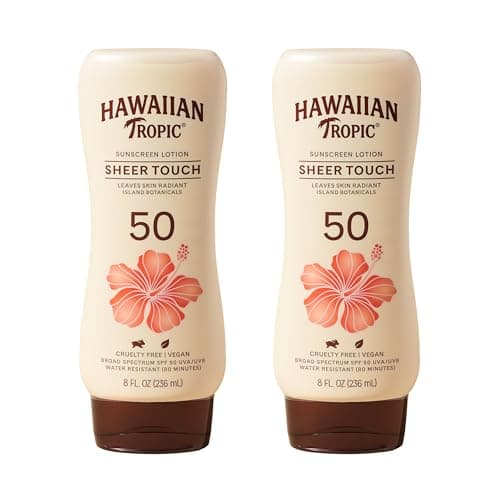 Hawaiian Tropic Sheer Touch Lotion Sunscreen SPF 50, 8oz Twin Pack | Hawaiian Tropic Sunscreen SPF 50, Sunblock, Broad Spectrum, Oxybenzone Free, 8oz each - Image 1