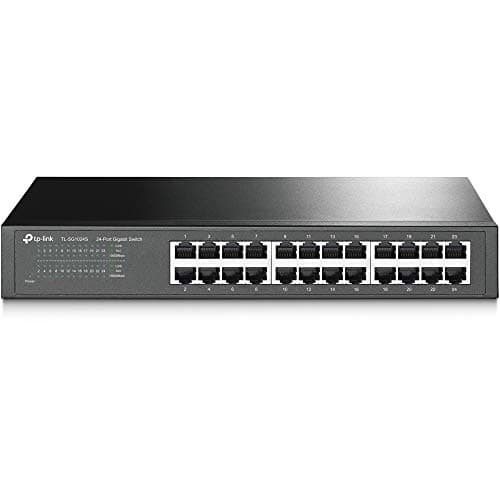 TP-Link 24 Port Gigabit Ethernet Switch Desktop/ Rackmount Plug & Play Shielded Ports Sturdy Metal Fanless Quiet Traffic Optimization Unmanaged (TL-SG1024S) - Image 1