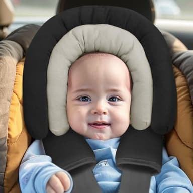 COOLBEBE Upgraded 2-in-1 Babybody Supports for Newborn Infant - Extra Soft Breathable Car Seat Insert Cushion Pad, Perfect for Carseat, Stroller, Swing, Bouncer, Black - Image 9