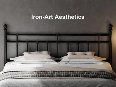 Feonase King Size Metal Platform Bed Frame with Victorian Classic Iron-Art Headboard & Footboard, Steel Slats Support, 12" Under Bed Storage, No Box Spring Needed, Easy Assembly, Noise-Free, Black - Image 3