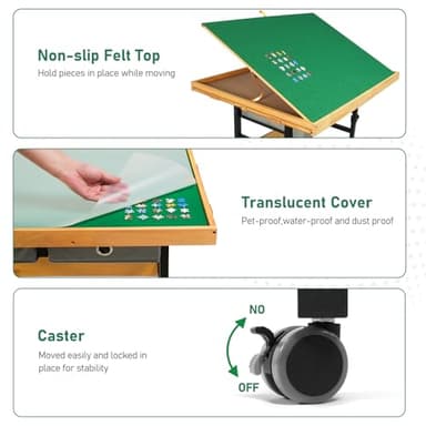 ALL4JIG 1500 Pieces Jigsaw Puzzle Table with Legs, 34.2"x25.2" Adjustable Puzzle Board for Adults, 3-Tilting Angles, Multi-Functional with 4+2 Drawers & Protective Cover - Image 6