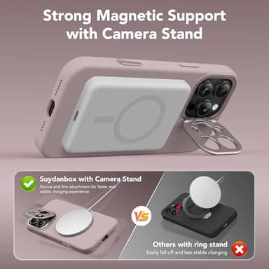 SuydanBox Magnetic for iPhone 16 Pro Max Case with Stand, Compatible with MagSafe, Silicone Upgraded [Camera Control Button] Shockproof Protective Phone Case for iPhone 16 Pro Max 6.7",Hazel - Image 6