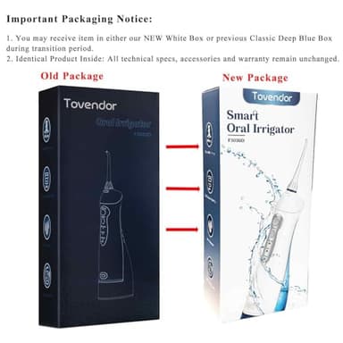 TOVENDOR Electric Water Flosser, Cordless Rechargeable Dental Oral Irrigator IPX7 Waterproof 300ML Travel Water Teeth Cleaner with 5 Tips for Braces Care Teeth Gums Cleaning, Home Office Daily Use - Image 6