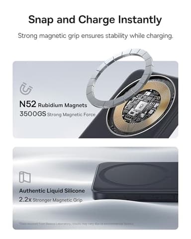 Baseus for MagSafe Portable Charger, 10000mAh Wireless Magnetic Power Bank with USB-C Cable 22.5W PD Charging, Slim Phone Battery Pack Compatible with iPhone 16/15/14/13/12 Pro/Pro Max Series-Black - Image 2