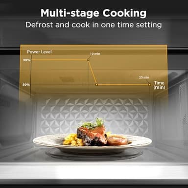 BLACK+DECKER Over the Range Microwave Oven with Vent and One-Touch Auto Cooking, 1.7 cu. ft. OTR Over Stove Microwave, Stainless Steel, 1000 Watts, EM044K6CE-SS - Image 5