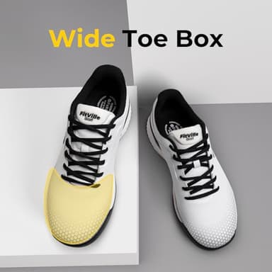 FitVille Extra Wide Mens Golf Shoes Professional Outdoor Waterproof Spiked Golf Shoes for Men(White Black, 10 X-Wide) - Image 4