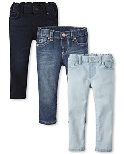 The Children's Place Baby Girls And Toddler Girls Basic Skinny Jeans,Blues Wash/Dk Indigo/Sky Wash 3 Pack,5T - Image 1