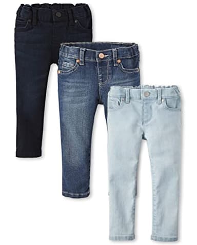 The Children's Place Baby Girls And Toddler Girls Basic Skinny Jeans,Blues Wash/Dk Indigo/Sky Wash 3 Pack,5T - Image 1