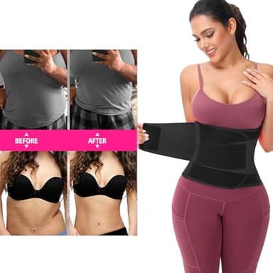 VENUZOR Waist Trainer Belt for Women - Waist Cincher Trimmer - Slimming Body Shaper Belt - Sport Girdle Belt (UP Graded)(Black,Small) - Image 3