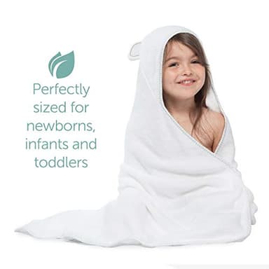 MINIBOO Hooded Baby Towels for Newborn - Super Soft Baby Bath Towels with Hood, Highly Absorbent Viscose Made from Bamboo Hooded Towel for Infant, Toddler and Kids, Baby Essentials - Image 7