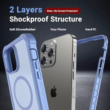 jaroco Magnetic for iPhone 13 Pro Max Case, [Compatible with MagSafe][Military Grade Drop Protection][Heavy Duty Protection][Non-Slip][Shockproof] 2-Layer Durable Bumper Phone Case 6.7''-Blue Purple - Image 2