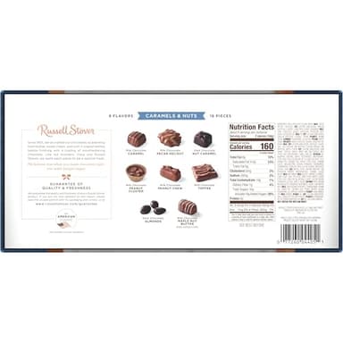 Russell Stover Caramel and Nuts in Milk and Dark Chocolate, Mother's Day Chocolate Gift Box, 9.4 Ounce - Image 8