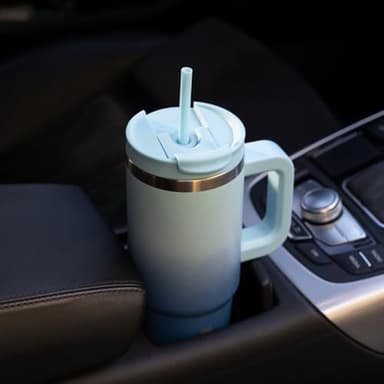 BJPKPK Tumbler With Handle 30 oz Stainless Steel Insulated Tumbler With Lid And Straw For Water Or Ice Coffee,Sky - Image 6