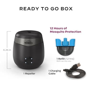 Thermacell Mosquito Repeller E-Series Rechargeable with 20' Mosquito Protection Zone; Up to 9-Hr Battery Life; Includes 12-Hr Refill; Flame or Scent; DEET-Free Bug Spray Alternative - Image 6