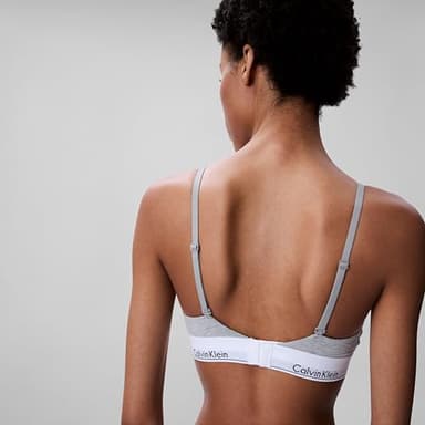 Calvin Klein Modern Cotton Lightly Lined Triangle Bralette Grey Heather - Image 5