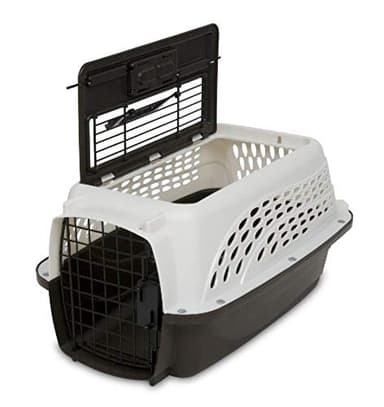 Petmate Dog Crates for Small Dogs & Cat Carriers, Two-Door Plastic Pet Kennel, Top & Front Loading, Made in USA, 19", White - Image 1