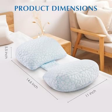 Safotad Pregnancy Pillows for Sleeping, Portable Maternity Pillow with Cooling Removable Cover, Adjustable Travel Wedge Pillow for Side Sleeper, Back, Belly & Hip Support, Multi-Use for Pregnant Women - Image 7
