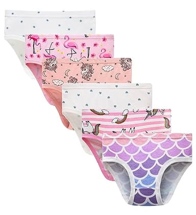 Barara King Cotton Panties Toddler Little Girls Soft Underwear Kids Undies (Pack of 6) Size 3T - Image 1