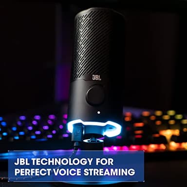 JBL Quantum Stream: Dual pattern premium USB Microphone for Streaming, Recording and Gaming, Voice monitoring with easy volume control, (Black) (Renewed) - Image 3