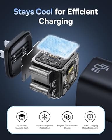 Baseus 45W Charger, PicoGo C1 USB C Charging Block Fast Charging, Compact Type C Wall Charger for iPhone 17/16/15/14/13/12 Series, Galaxy Series, MacBook Etc - Image 3