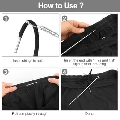 Tudniky 16 PCS Drawstring Threader, Loop Turner Sewing Tool with Flexible Hoodie String Threader and Cord Locks, Easy Drawstring Threader Bodkin Sewing Tool for Shorts Pants Jackets Coats Hoodies - Image 5