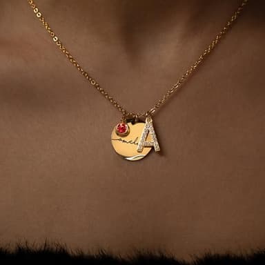 MignonandMignon Birthstone Name Necklace Personalized Jewelry for Women Neckace Gifts for Mom Gold Plated Pendant Charm, Custom Jewelry Grandma Gift Birthday Personalized Gifts for New Moms -CN-BS-SH - Image 4