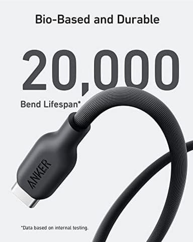 Anker USB C to Lightning Cable[6FT], MFi Certified, Bio-Based Charging Cord, for iPhone 14 Series,and More(USB 2.0, Black) - Image 4