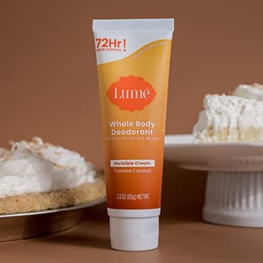 Lume Whole Body Deodorant - Invisible Cream Tube - 72 Hour Odor Control - Aluminum Free, Baking Soda Free, Skin Safe - 3.0 ounce (Toasted Coconut) - Image 8