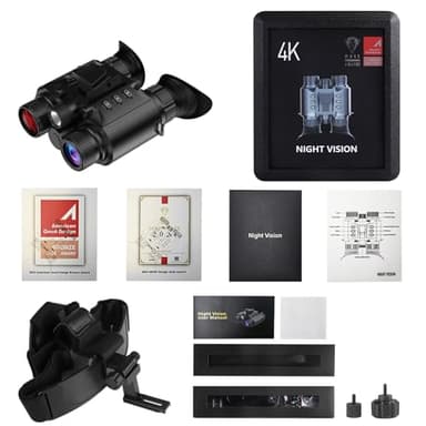 Night Vision Goggles, Night Vision Binoculars for Adults, 4K 2500FT Head-Mounted Infrared NVG with 64GB Card, Tactical Light, 8X Digital Zoom for Outdoor, Camping and Travel Clear Vision at Night - Image 7