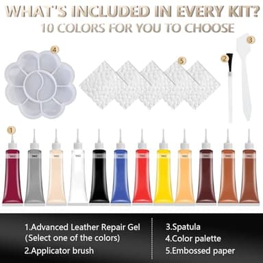2025 New Advanced Leather Repair Gel, Upgrade Leather Repair Coloured Cream Gel, Professional Leather Repair Kit for Car Seat Vinyl Repair Kit, Multifunctional Couch and Jacket Repair Kit (Black) - Image 2