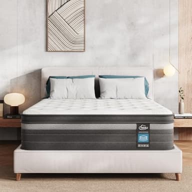 TeQsli Full Size Mattress 10 Inch, Gel Memory Foam & Pocket Springs Full Hybrid Mattress in a Box for Back Pain Relief & Motion Isolation, CertiPUR-US Certified, 10-Year Support - Image 6