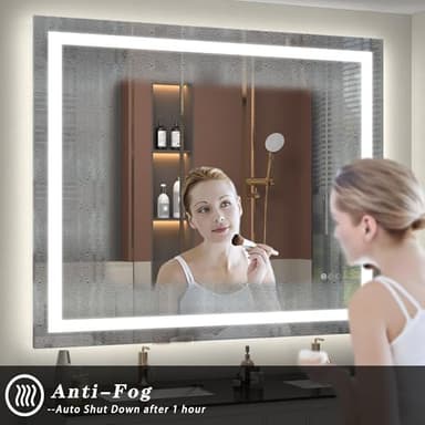 ODDSAN Led Lighted Bathroom Mirror 48x36, Dimmable Vanity Mirror with Lights, Anti-Fog (Backlit and Front Lighted) - Image 5