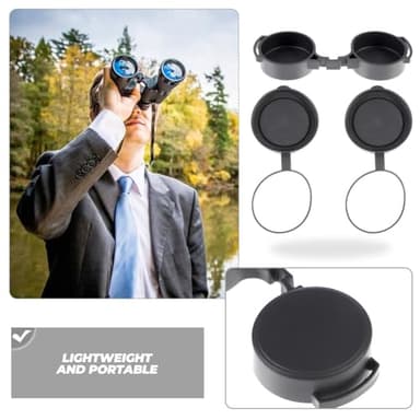 Homoyoyo 6Pcs Optics Binocular Caps Rubber Objective Binocular Lens Covers Rubber Eyepiece Cover Replacement Objective Lens Caps Set Black for Monoculars and Telescopes - Accessories 4.72X2.36X0.39In - Image 4
