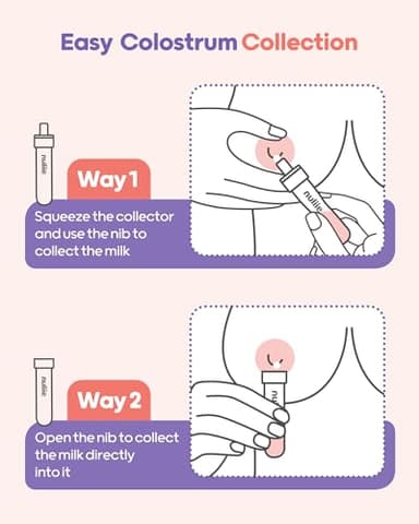 Nuliie Colostrum Collector Kit 7ml/8pcs, Leakproof, Reusable Breast Milk Collector, Heat & Freezer Resistant, BPA-Free, With Cotton Cloth Wipe, Storage Case, Cleaning Brush - Ready-to-Use for Newborns - Image 5