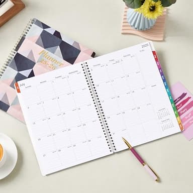 2025-2026 Planner - 9" x 11" JULY 2025 - JUNE 2026, Weekly & Academic Monthly Planner 2025-2026, Twin-Wire Binding，Thick Paper, Back Pocket with 12 Monthly Tabs - Image 7