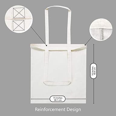 TOPDesign 24-Pack Economical 16"x15" Cotton Tote Bags, Lightweight Medium Reusable Grocery Shopping Cloth Bags, Suitable for DIY, Advertising, Promotion, Gift, Activity - Image 3