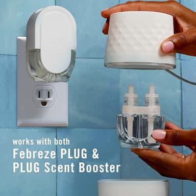Febreze Plug Scent Booster Starter Kit, Oil Diffuser, Air Freshener Plug in, Continuous Scent Device + 2 Gain Original Refills - Image 7