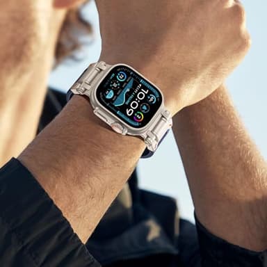 FULLIFE Designed for Apple Watch Band Apple Watch Ultra 3/2/1 49mm for Men, Silicone Rubber Bands with Metal Connector for Apple Watch Series 11/10 46mm, 9/8/7 45mm, SE2/SE 6/5/4 44mm, 3/2/1 42mm - Image 8