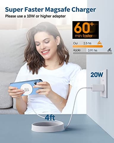 Magnetic Wireless Charger 15w Apple Mag-Safe Charger for iPhone 17 Pro Max/17 Pro/17Air/17/16/15/14/13/12 Series AirPods Series LED Magnet Charging Pad Mag Safe Charger with Dual Charging Ports - Image 6