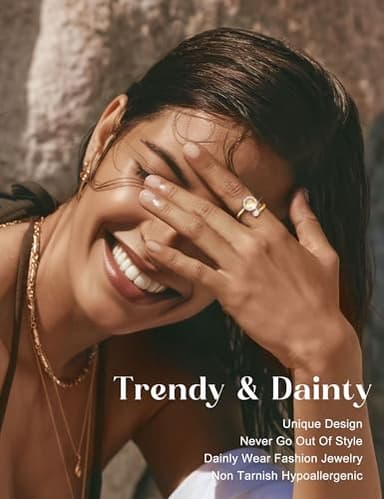 FIBO STEEL 9 Pcs Fidget Anxiety Rings for Women Men Spinner Rings for Anxiety Relieving Stress Open CZ Flower Moon Star Anti Rotatable Rings Adjustable - Image 9