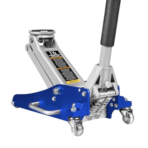 BIG RED T815016L Torin Hydraulic Low Profile Aluminum and Steel Racing Floor Jack with Dual Piston Quick Lift Pump, 1.5 Ton (3,000 lb) Capacity, Blue, T815016L - Image 1