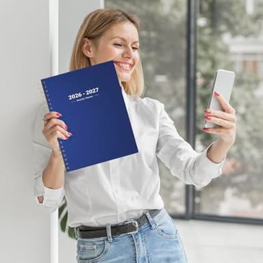 Ymumuda 2026 Planner-2 Year Monthly Planner 2026-2027, JAN.2026 - DEC.2027, 8.5" x 11", 26-27 Monthly Calendar,Large Planner with Spiral Bound, 24 Months Perfect for School Office Schedule - Dark Blue - Image 2