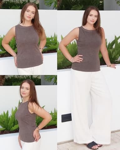 Arach&Cloz 2025 Womens Wool Blend Tank Tops Summer Fall Sleeveless Vest Crew Neck Soft Sweater Cute Fashion Dressy Business Casual Outfits Knit Trendy Work Teacher Clothes Coffee M - Image 4