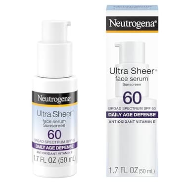 Neutrogena Ultra Sheer Face Sunscreen with Vitamin E & SPF 60, Sunscreen for Face with Broad Spectrum UVA/UVB Protection, Fragrance-Free, Oxybenzone-Free, Water-Resistant (80 minutes), 1.7 Fl Oz - Image 1