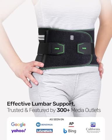 Rakiie Back Brace for Lower Back Pain Relief, 8X Powerful Lumbar Support with 3D Pad, Support Belt for Men Women, Breathable Back Support Brace with Adjustable Strap, Green Size M - Image 5